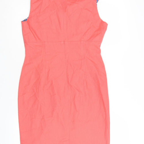 Donna Ricco Women’s Pink Cotton Knee Length Sheath Dress Size 10