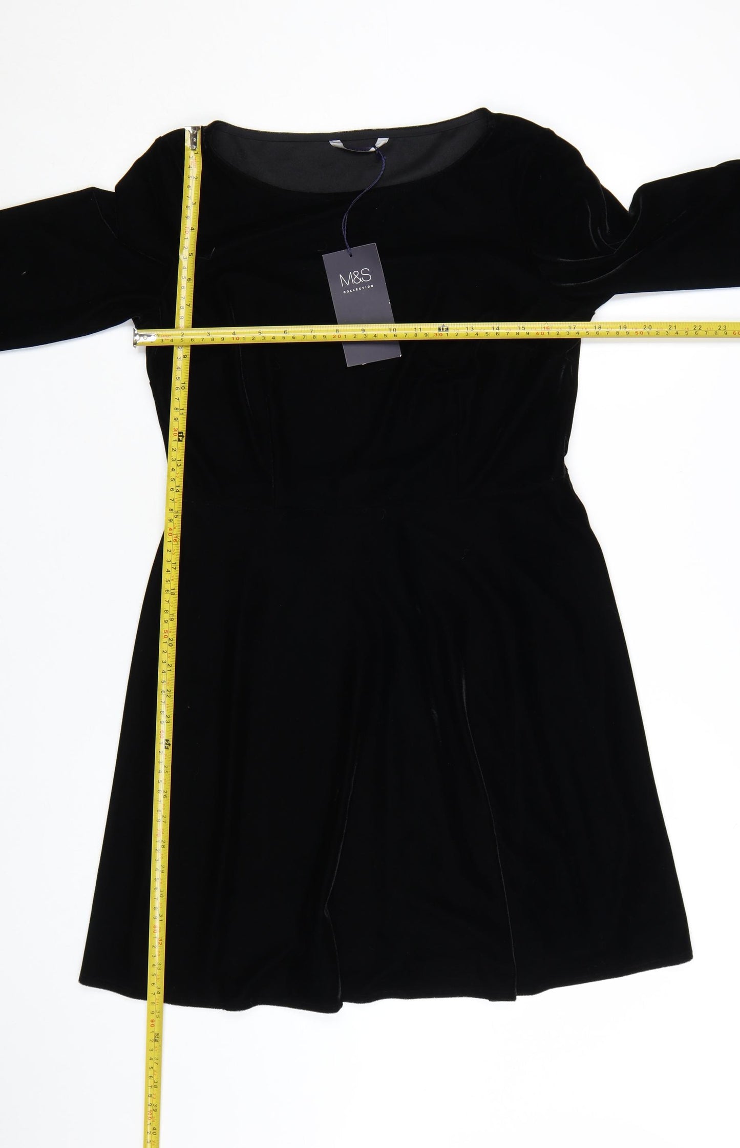 Marks and Spencer Women’s Black Velvet Fit & Flare Dress Size 12