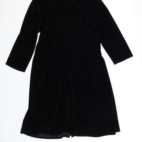 Marks and Spencer Women’s Black Velvet Fit & Flare Dress Size 12