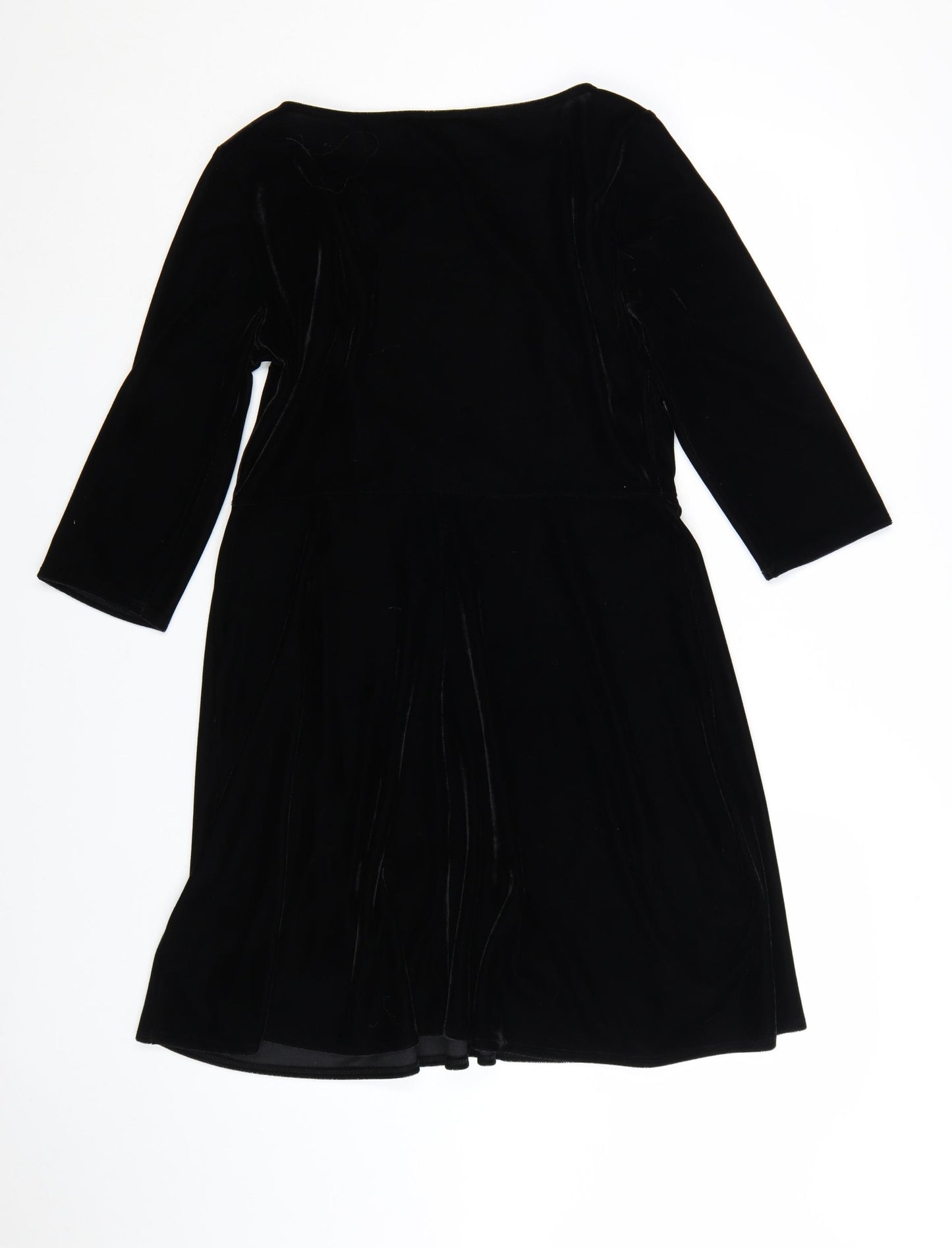 Marks and Spencer Women’s Black Velvet Fit & Flare Dress Size 12