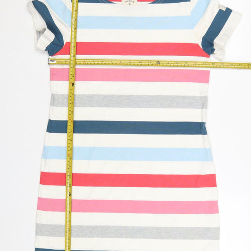 Joules Women’s Multicoloured Striped Cotton T-Shirt Dress Size 12