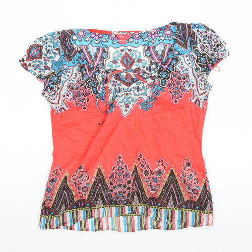 Monsoon Women’s Multicoloured Cotton Bohemian Blouse Size 12