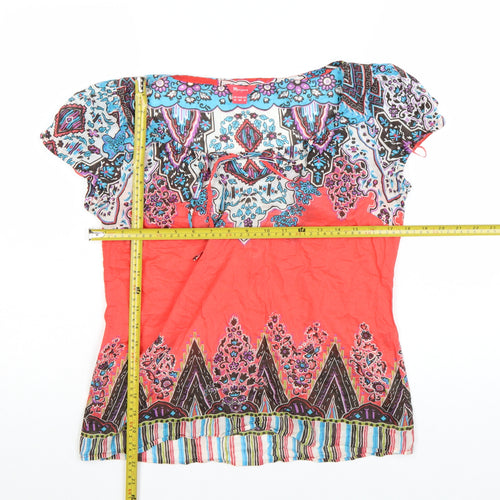 Monsoon Women’s Multicoloured Cotton Bohemian Blouse Size 12