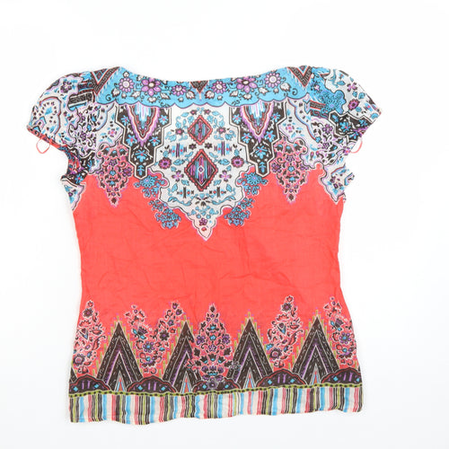 Monsoon Women’s Multicoloured Cotton Bohemian Blouse Size 12
