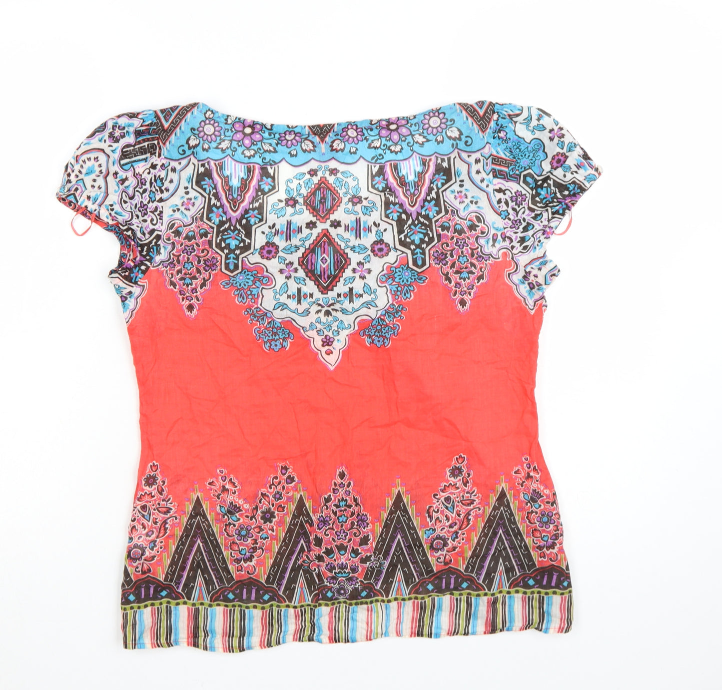 Monsoon Women’s Multicoloured Cotton Bohemian Blouse Size 12