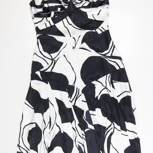 Elements Amanda Wakeley Womens Black White Fit & Flare Dress Size 12