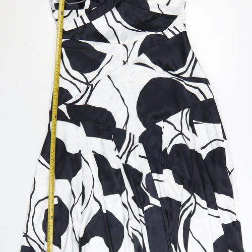 Elements Amanda Wakeley Womens Black White Fit & Flare Dress Size 12