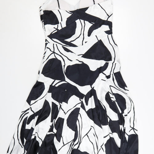 Elements Amanda Wakeley Womens Black White Fit & Flare Dress Size 12