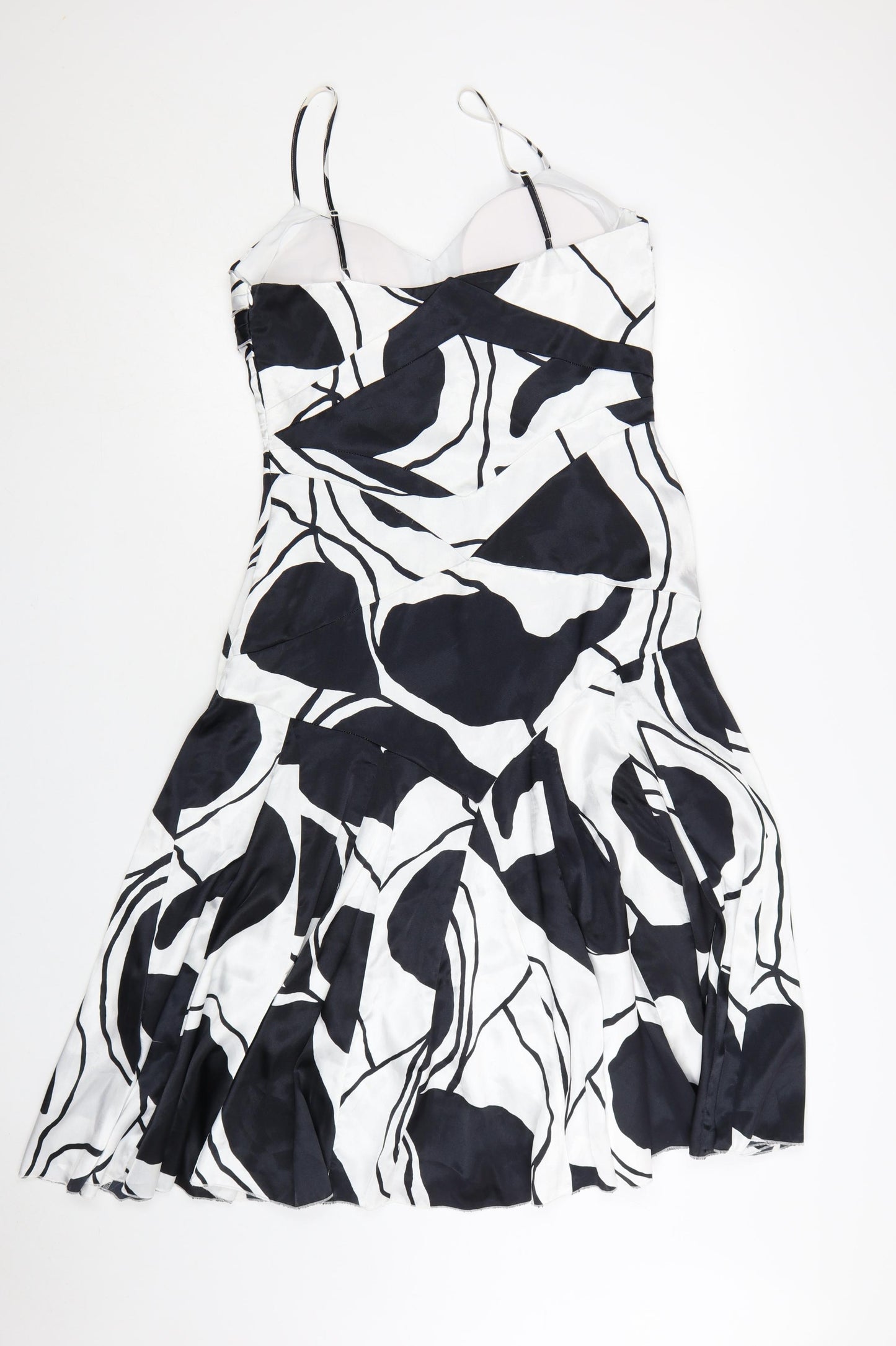Elements Amanda Wakeley Womens Black White Fit & Flare Dress Size 12
