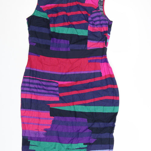 Marks and Spencer Per Una Women's Multicoloured Size 14 Linen Sheath Dress