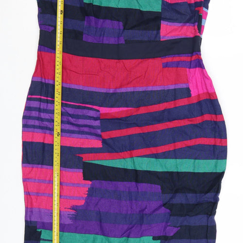 Marks and Spencer Per Una Women's Multicoloured Size 14 Linen Sheath Dress