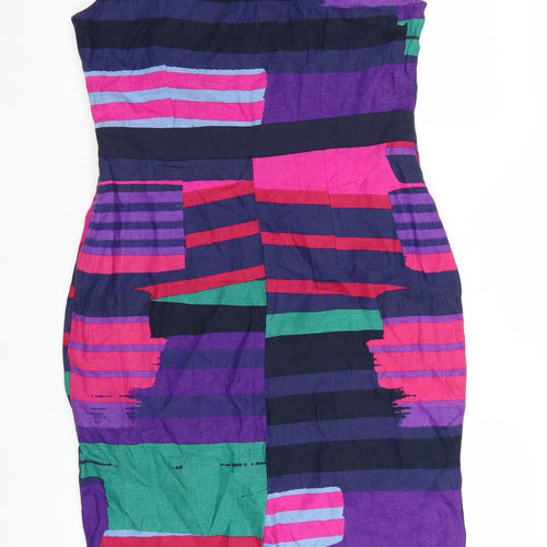 Marks and Spencer Per Una Women's Multicoloured Size 14 Linen Sheath Dress