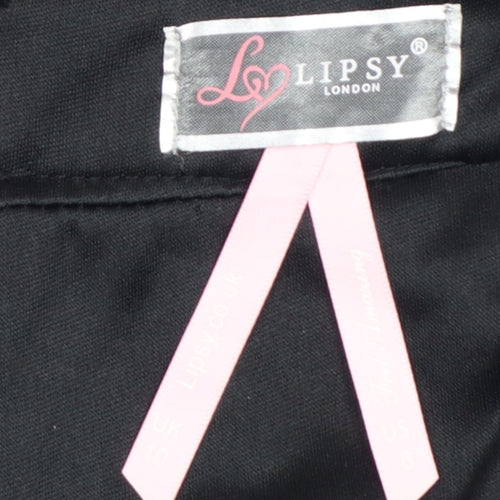 Lipsy London Women's Black Sequin Asymmetric Midi Skirt Size 10