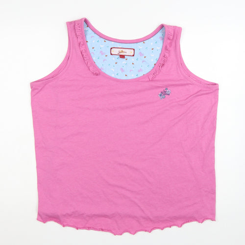 Joe Browns Women’s Pink Ruffle Trim Cotton Tank Top Size 20