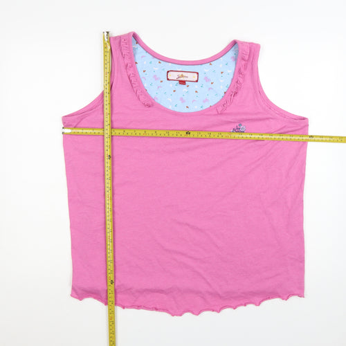 Joe Browns Women’s Pink Ruffle Trim Cotton Tank Top Size 20