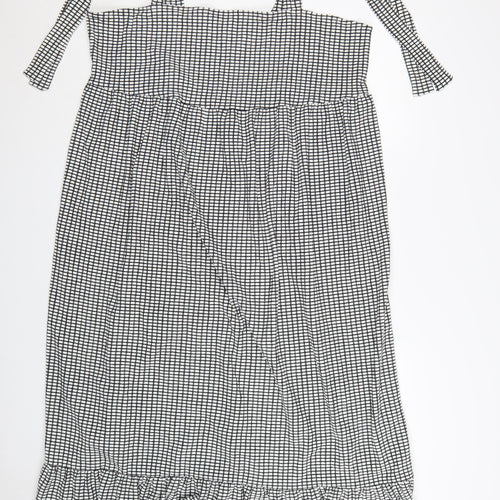 Marks and Spencer Women’s Black Check Tall Midi Slip Dress Size 20