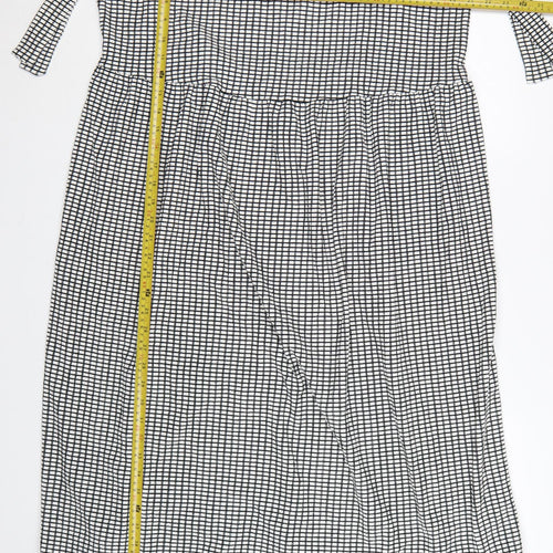 Marks and Spencer Women’s Black Check Tall Midi Slip Dress Size 20