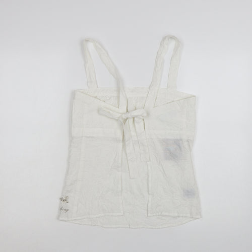 Billabong Women's White Camisole Tank Top Size 14 Summer Tie Back