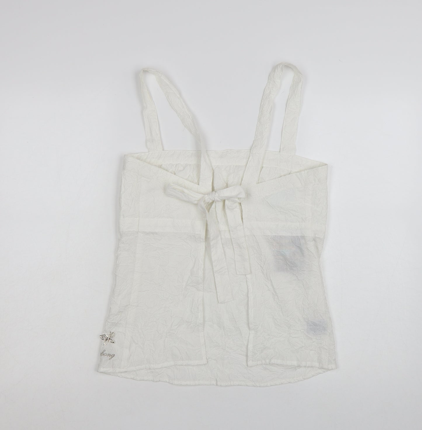 Billabong Women's White Camisole Tank Top Size 14 Summer Tie Back