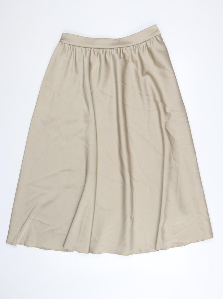Marks and Spencer Women Beige A-Line Midi Skirt Size 12