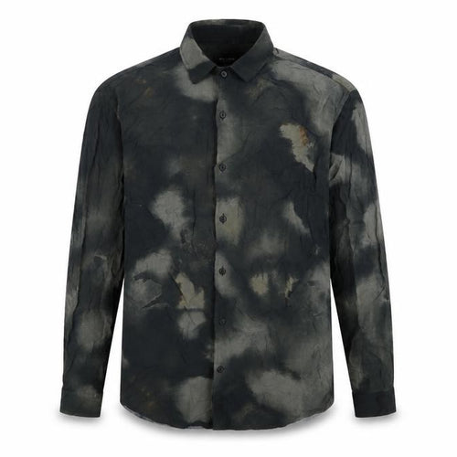 Pull&Bear Men's Green Tie-Dye Relaxed Fit Viscose Shirt M