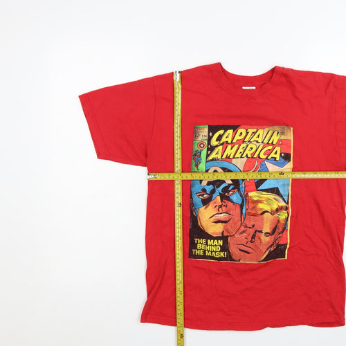 Marvel Men's Red Captain America Graphic T-Shirt Medium