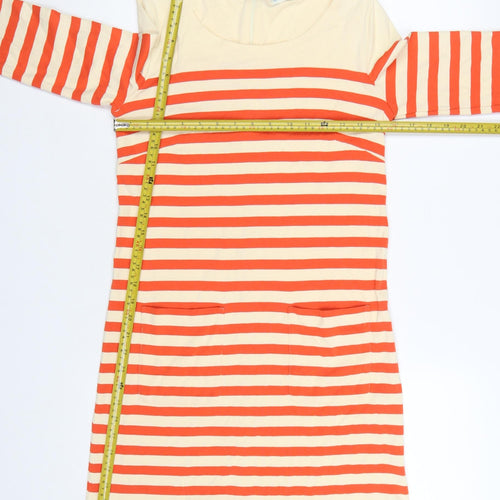 Whistles Women Multicoloured Size 8 Stripe Cotton Shift Dress