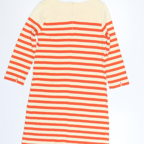 Whistles Women Multicoloured Size 8 Stripe Cotton Shift Dress