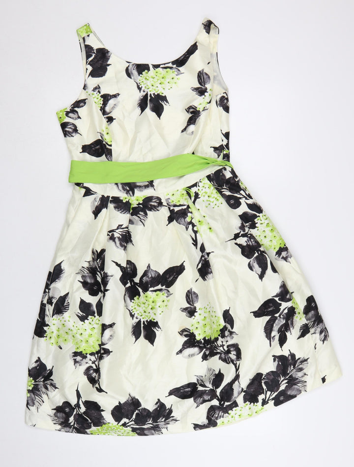 Jessica Howard Women’s Ivory Floral Fit & Flare Dress Size 10