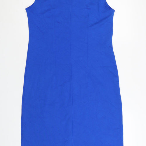 Kettlewell Women’s Blue V-Neck Sleeveless Bodycon Knee Dress L