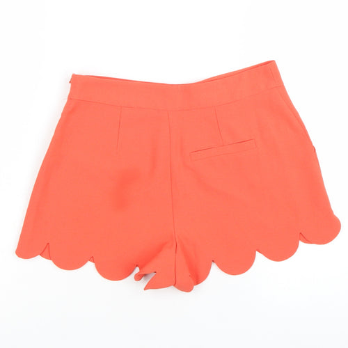 Lipsy Women’s Orange Scalloped Hem Chino Shorts Size 10