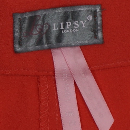 Lipsy Women’s Orange Scalloped Hem Chino Shorts Size 10