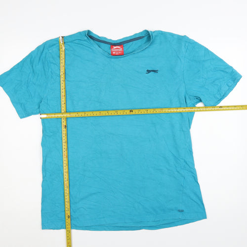 Slazenger Men’s Blue Crew Neck Short Sleeve Cotton T-Shirt Size M