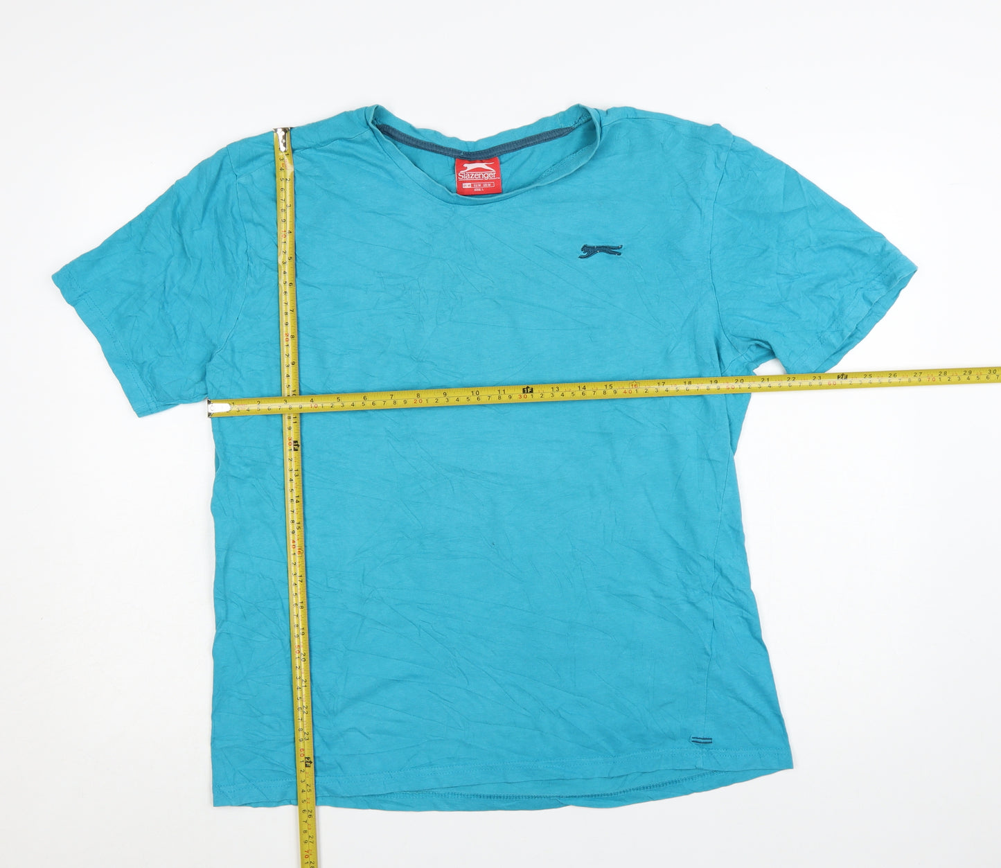 Slazenger Men’s Blue Crew Neck Short Sleeve Cotton T-Shirt Size M