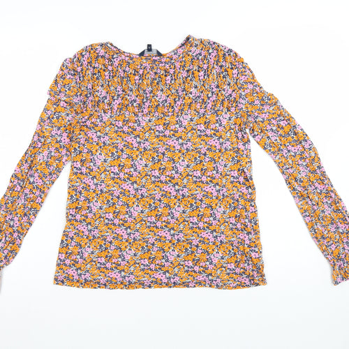 Next Women's Multicoloured Floral Long Sleeve Tunic Blouse Size 8