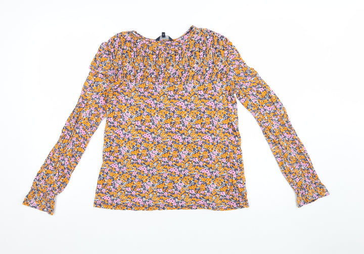 Next Women's Multicoloured Floral Long Sleeve Tunic Blouse Size 8