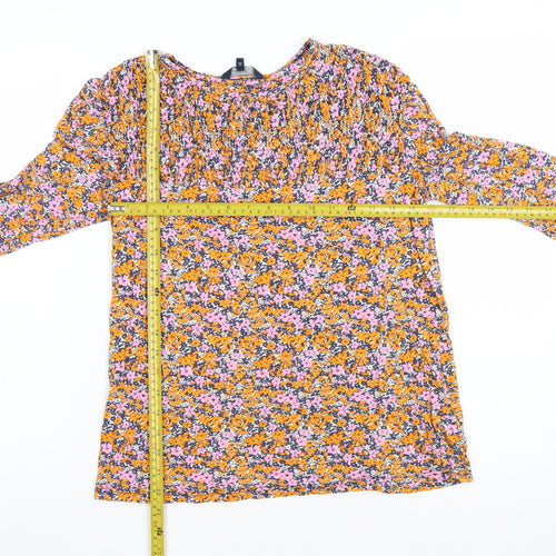 Next Women's Multicoloured Floral Long Sleeve Tunic Blouse Size 8