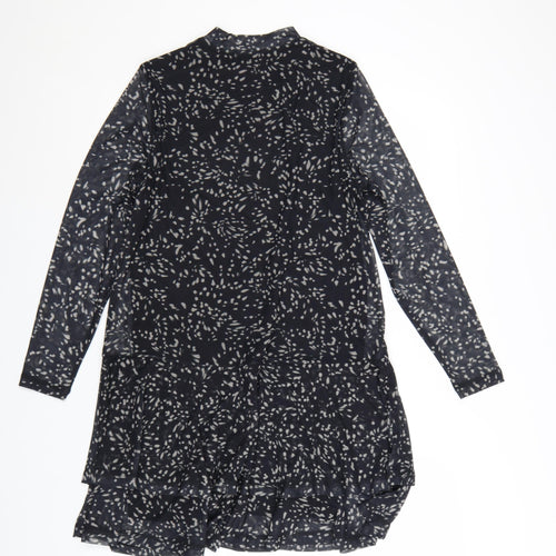 Mint Velvet Women’s Black Geometric Shift Dress Size 12 Long Sleeve