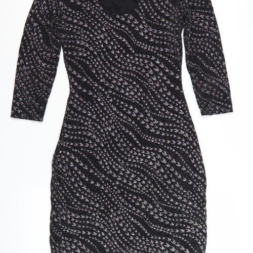 Quiz Women’s Black Glitter Bodycon Party Dress Size 12