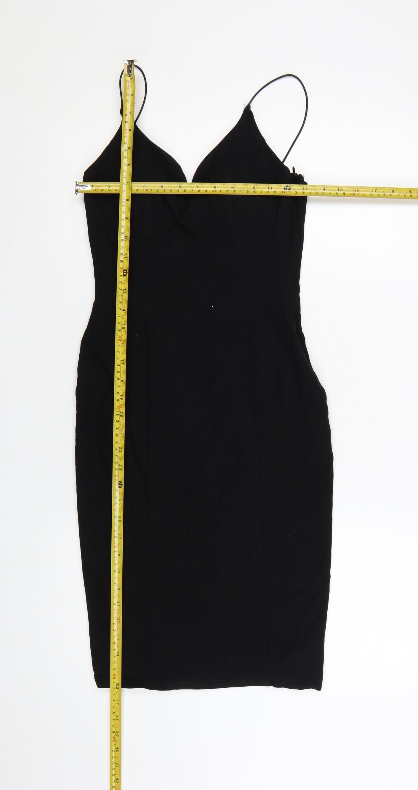 Rare London Women’s Black Bodycon Embroidered Dress UK 10