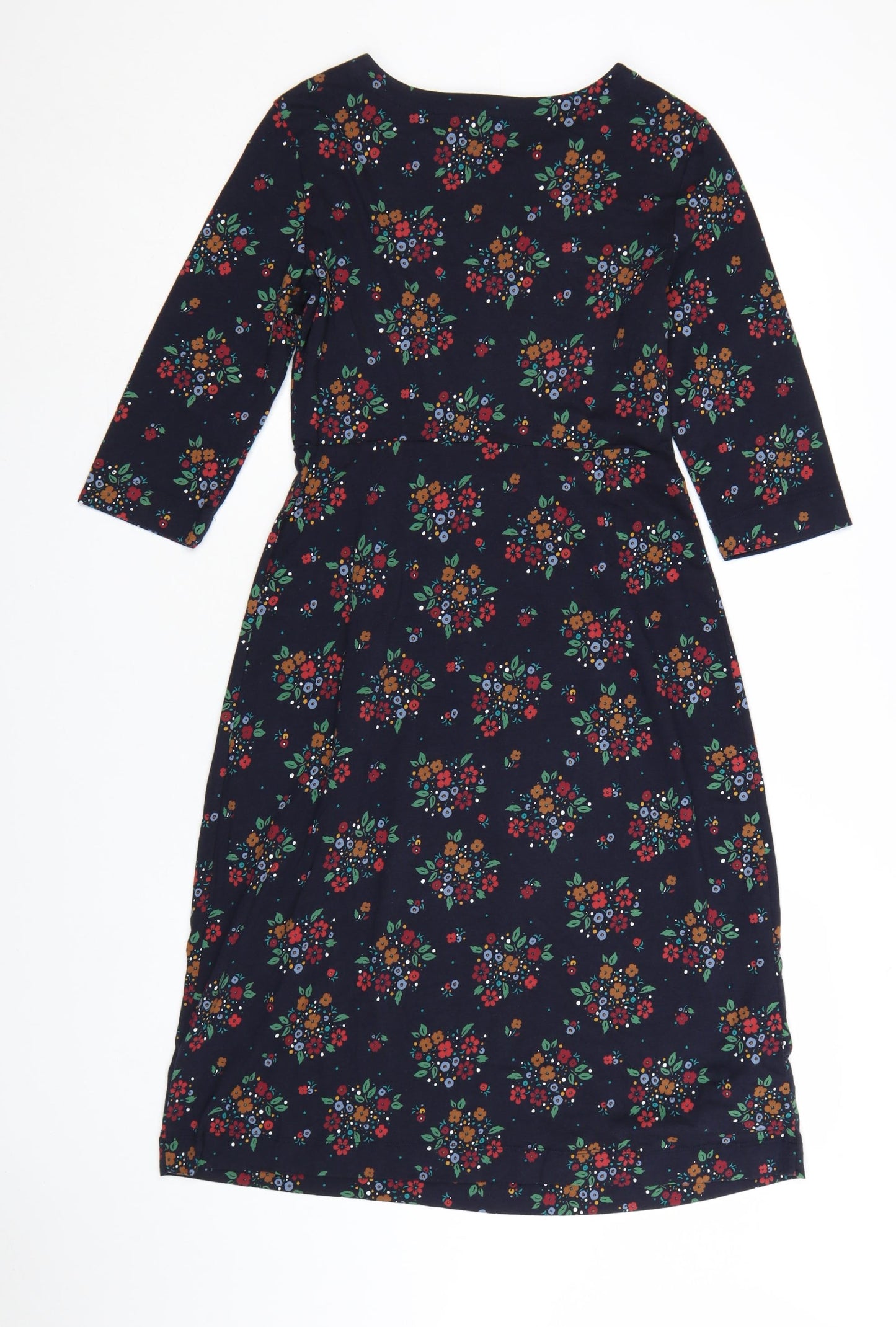 Seasalt Cornwall Womens Blue Floral Fit & Flare Cotton Dress Size 8 Petite