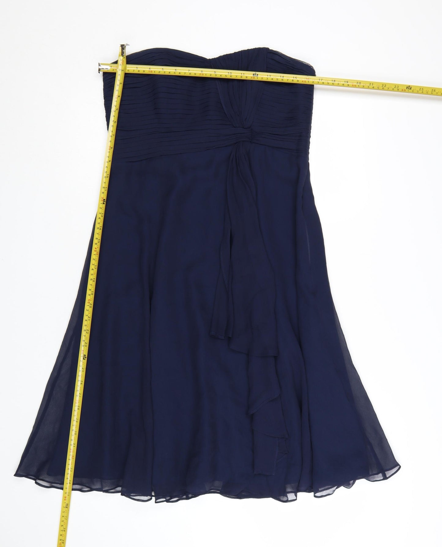 Coast Women Blue Size 14 Silk Strapless A-Line Cocktail Dress
