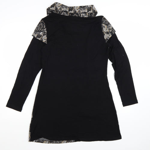 Joe Browns Women’s Black Floral A-Line Collared Long Sleeve Dress Size 12