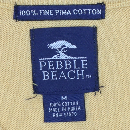 Pebble Beach Men's Yellow Argyle Cotton Golf Vest M