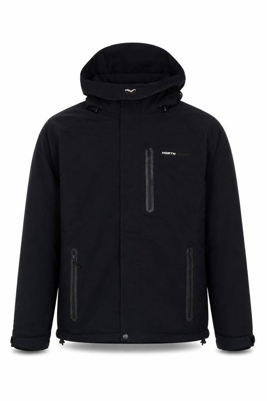 Northfinder Men's Black Softshell Hooded Winter Parka Jacket M