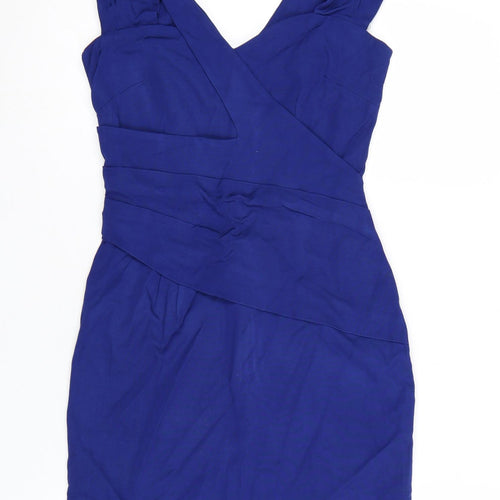 Reiss Women's Blue Bodycon Knee Length Sleeveless Dress UK 6
