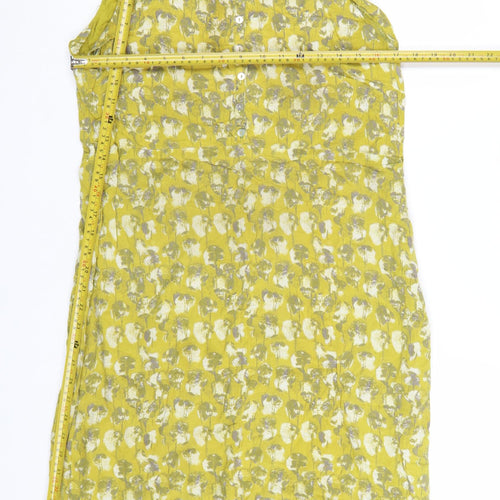 White Stuff Women’s Yellow Floral Sleeveless Shift Dress Size 12