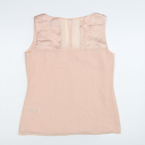 Coast Women's Pink Beaded Chiffon Camisole Top UK 12