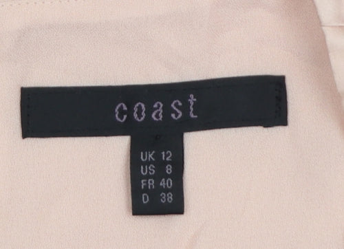 Coast Women's Pink Beaded Chiffon Camisole Top UK 12