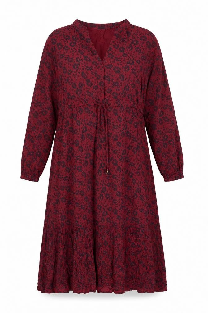 FatFace Women’s Red Animal Print Bohemian Viscose Midi Dress Size 12
